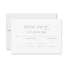 Carte de réponse élégante de RSVP de mariage minim