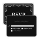 Carte de réponse élégante noire et blanche pour ma