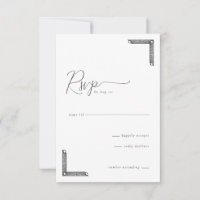 Carte de réponse élégante noire RSVP