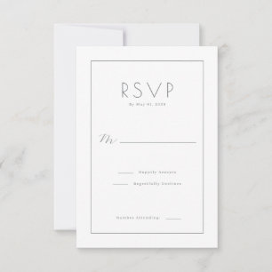 Carte de réponse élégante noire RSVP