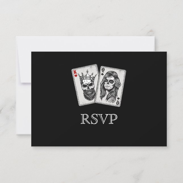 Carte de réponse élégante pour mariage d'Halloween (Dos)