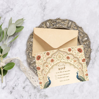 Carte de réponse élégante pour mariage indien Pich