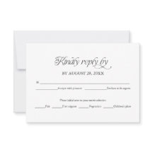 Carte de réponse élégante pour RSVP de mariage min