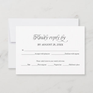 Carte de réponse élégante pour RSVP de mariage min