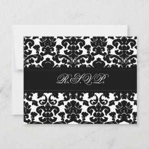 Carte de réponse en damas noir et blanc