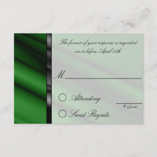 Carte de réponse en soie verte
