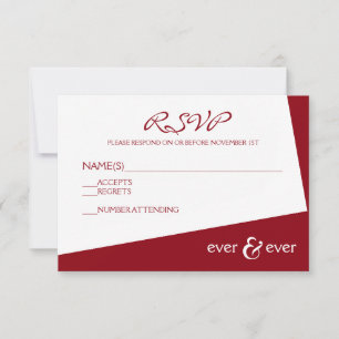 Carte de réponse Ever & Ever Burgundy Angle