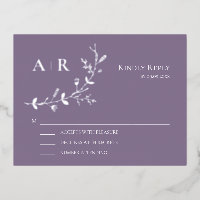 Carte de réponse Faire-part de mariage RSVP Silver