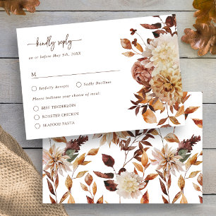Carte de réponse Feuilles rustiques d'automne