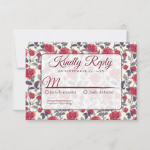 Carte de réponse Fleur de Rose Mignonne