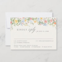 Carte de réponse florale de jardin de printemps au