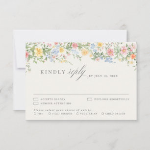 Carte de réponse florale de jardin de printemps au