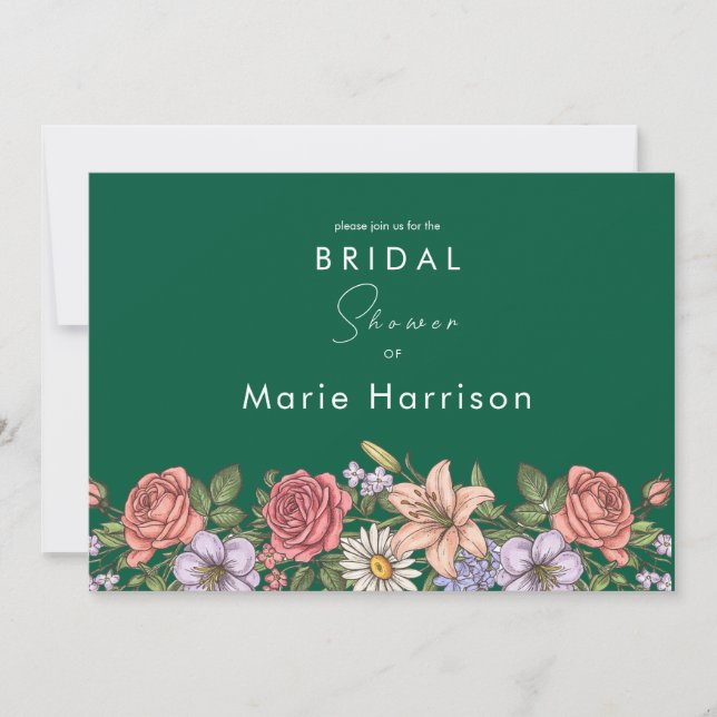 Carte de réponse florale RSVP (Devant)