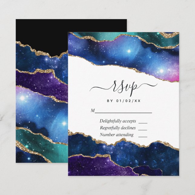 Carte de réponse Galaxie Agate (Devant / Derrière)