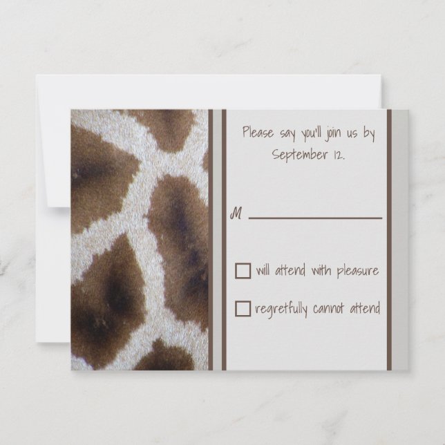 Carte de réponse Giraffe (Devant)