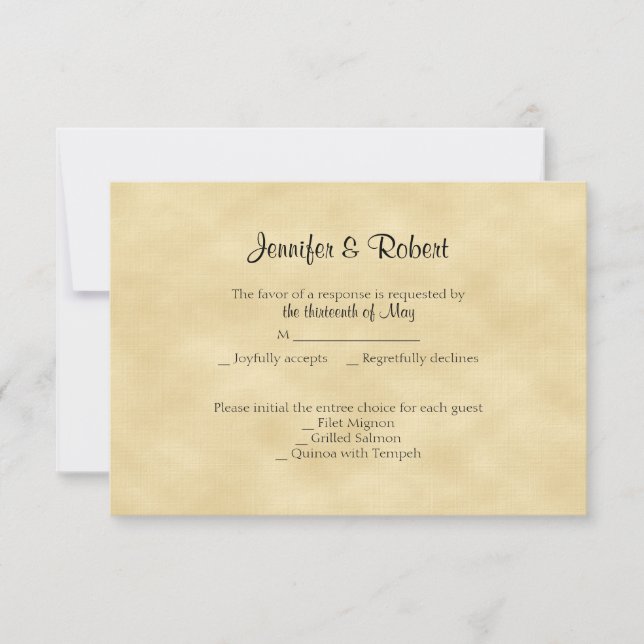 Carte de réponse Gold Parties scintillant 50th Ann (Devant)