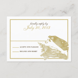 Carte de réponse Golden Seashell