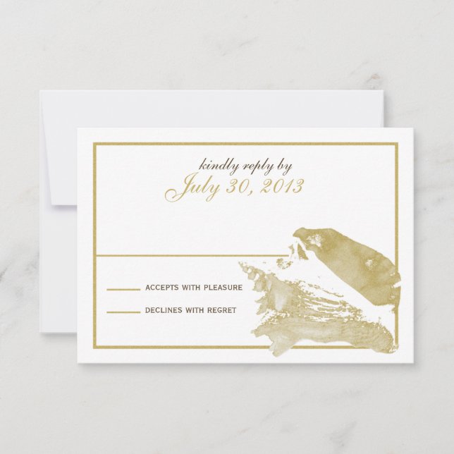 Carte de réponse Golden Seashell (Devant)