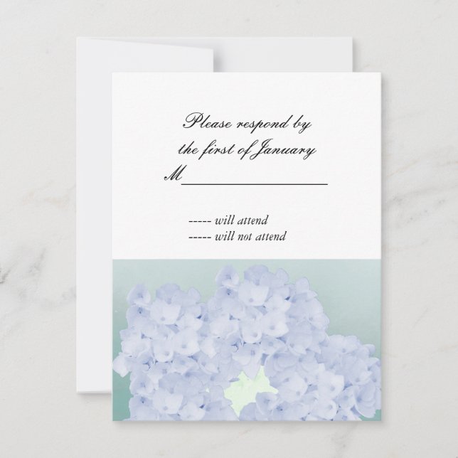 Carte de réponse Hydrangea Bleu Clair (Devant)