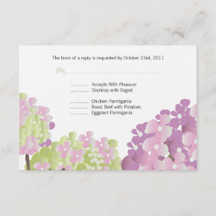 Carte de réponse Hydrangea rose