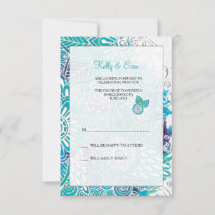 Carte de réponse Imaginaire aquarelle