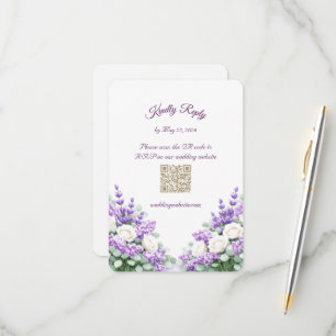 Carte de réponse incluse lilas et lavande