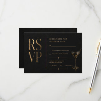 Carte de réponse insérée pour cocktail d'Halloween