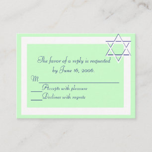 Carte de réponse Invitations Barre/Bat mitzvah