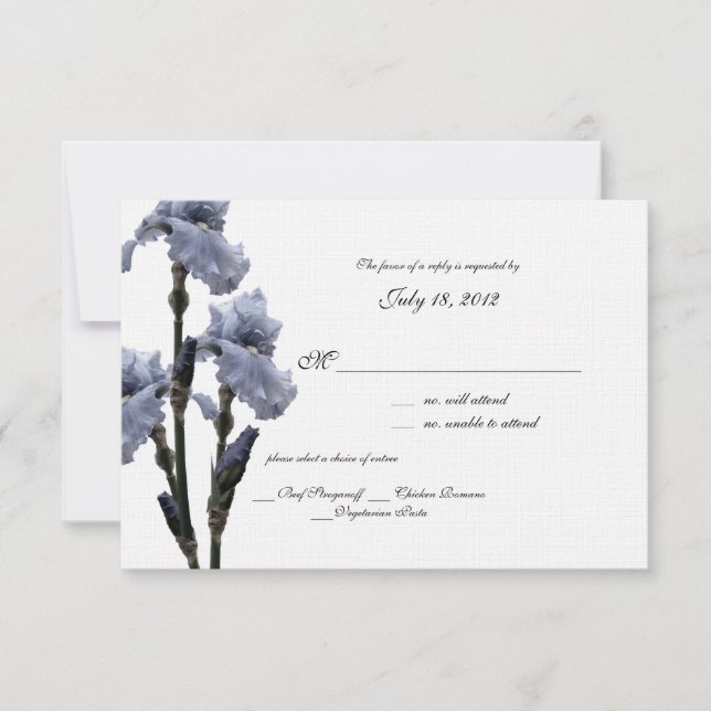 Carte de réponse Iris bleu (Devant)