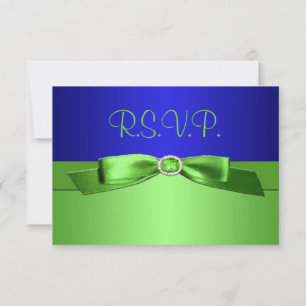 Carte de réponse Lime Green et Royal Blue