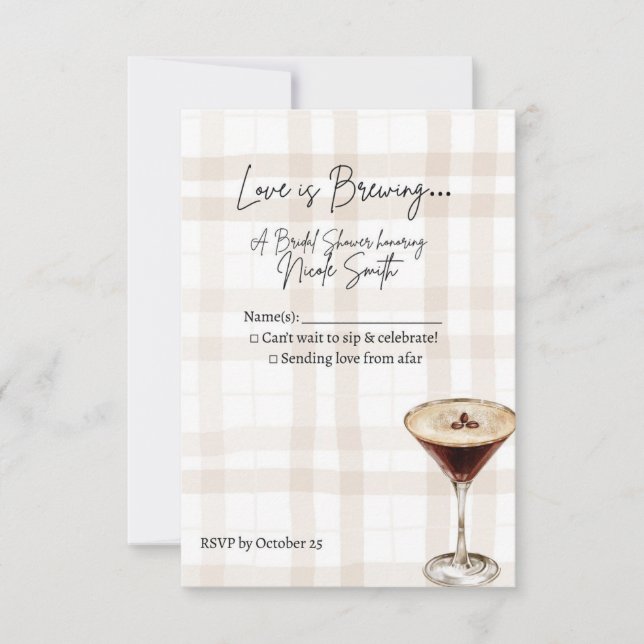 Carte de réponse Love is Brewing (Devant)