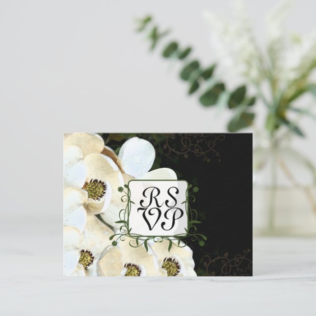 Carte de réponse Magnolia (Debout devant)