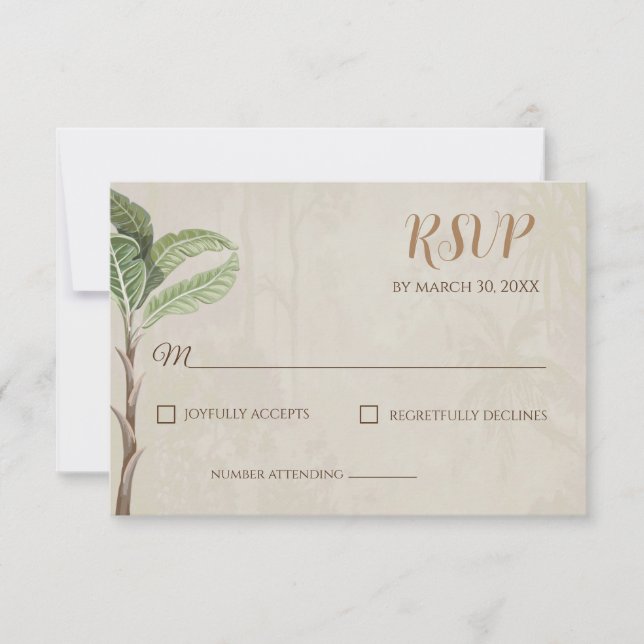 Carte de réponse mariage à thème Pichwai indien mo (Devant)