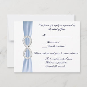 Carte de réponse Mariage Blue Diamond Infinity