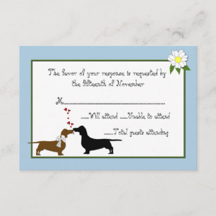 Carte de réponse Mariage Dachshunds