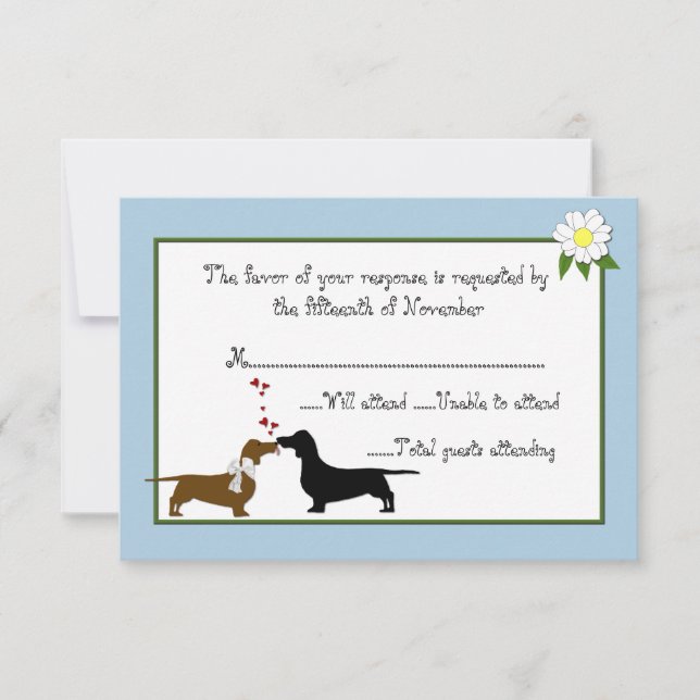 Carte de réponse Mariage Dachshunds (Devant)
