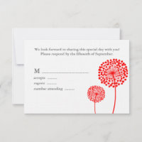 Carte de réponse Mariage Dandelions doux