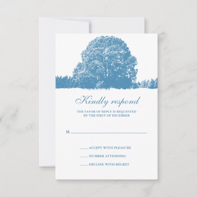 Carte de réponse Mariage de chêne d'hiver (Devant)