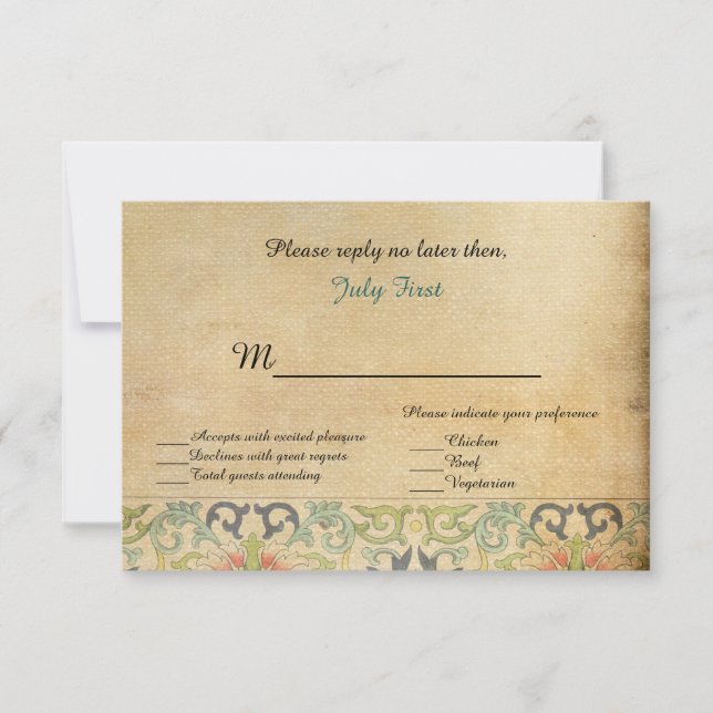 Carte de réponse Mariage de conte fée (Devant)