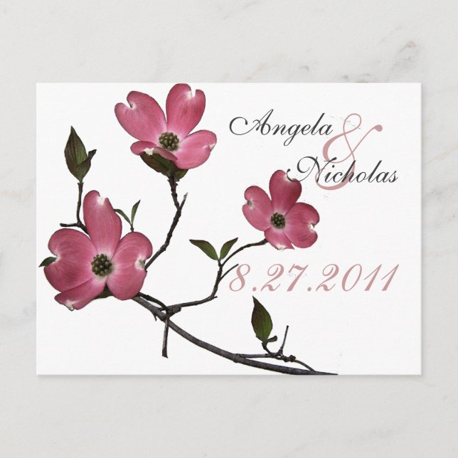 Carte de réponse Mariage/Dogwood (Devant)