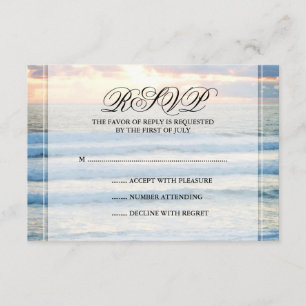 Carte de réponse Mariage du coucher de soleil sur