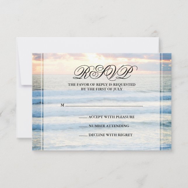 Carte de réponse Mariage du coucher de soleil sur  (Devant)