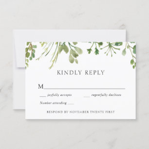Carte de réponse Mariage écologique simple