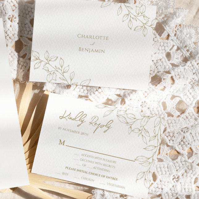Carte de réponse Mariage Entree Gold Classic (Créateur téléchargé)