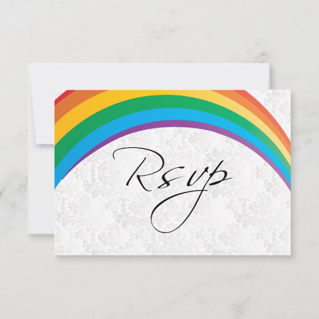 Carte de réponse mariage gay arc-en-ciel (Dos)
