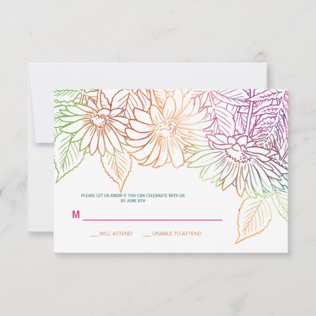 Carte de réponse Mariage Gerbera (Devant)