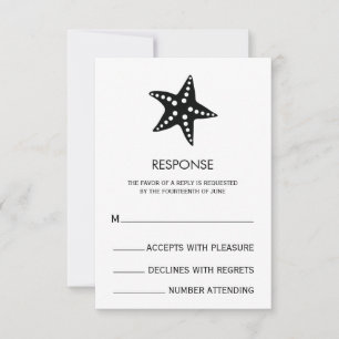 Carte de réponse Mariage minimaliste Starfish