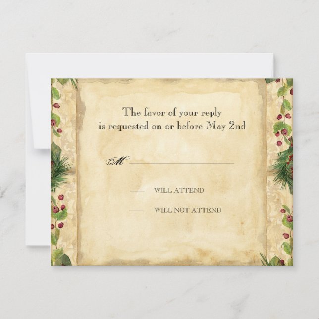 Carte de réponse mariage - Noël de la nature (Devant)