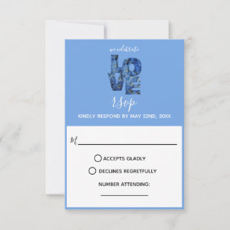 Carte de réponse Mariage Periwinkle Blue Hydrangea