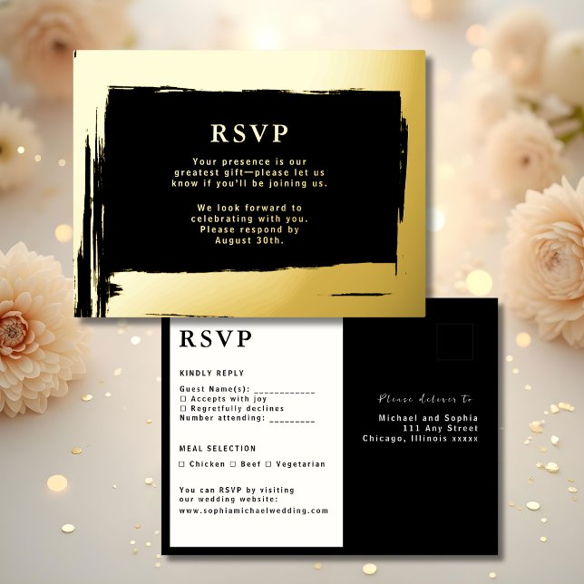 Carte de réponse Mariage RSVP Élégance moderne (Créateur téléchargé)